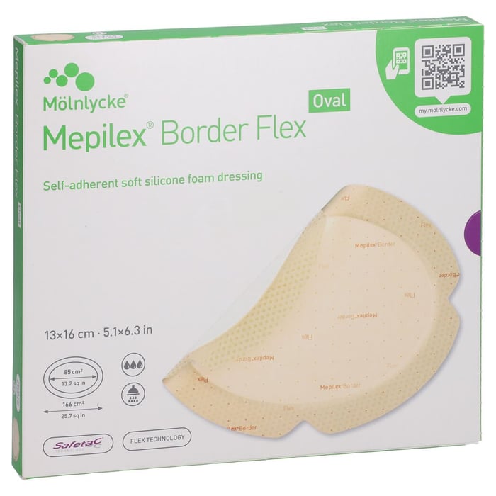 Mepilex Border Flex Schaumverb.haft.13x16 cm oval