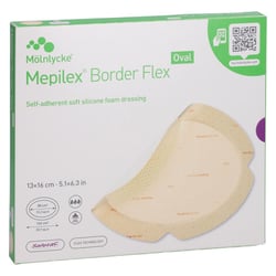 Mepilex Border Flex Schaumverband haftend 13x16 cm oval