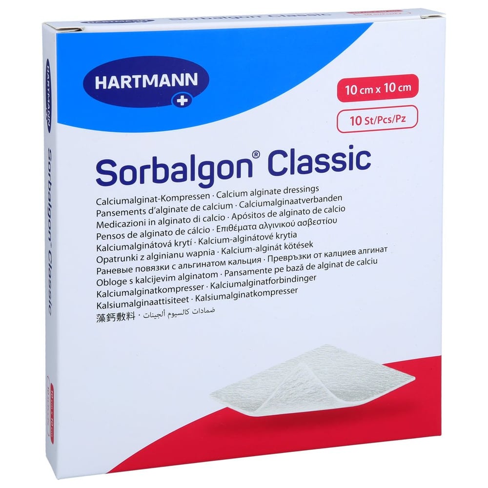 Sorbalgon Classic 10x10 cm Calciumalginat-Kompr.