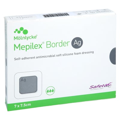 Mepilex Border Ag Schaumverband 7x7,5 cm steril Produktbild 1