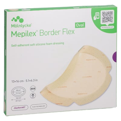 Mepilex Border Flex Schaumverband haftend 13x16 cm oval Crosp Medical Produktbild 1