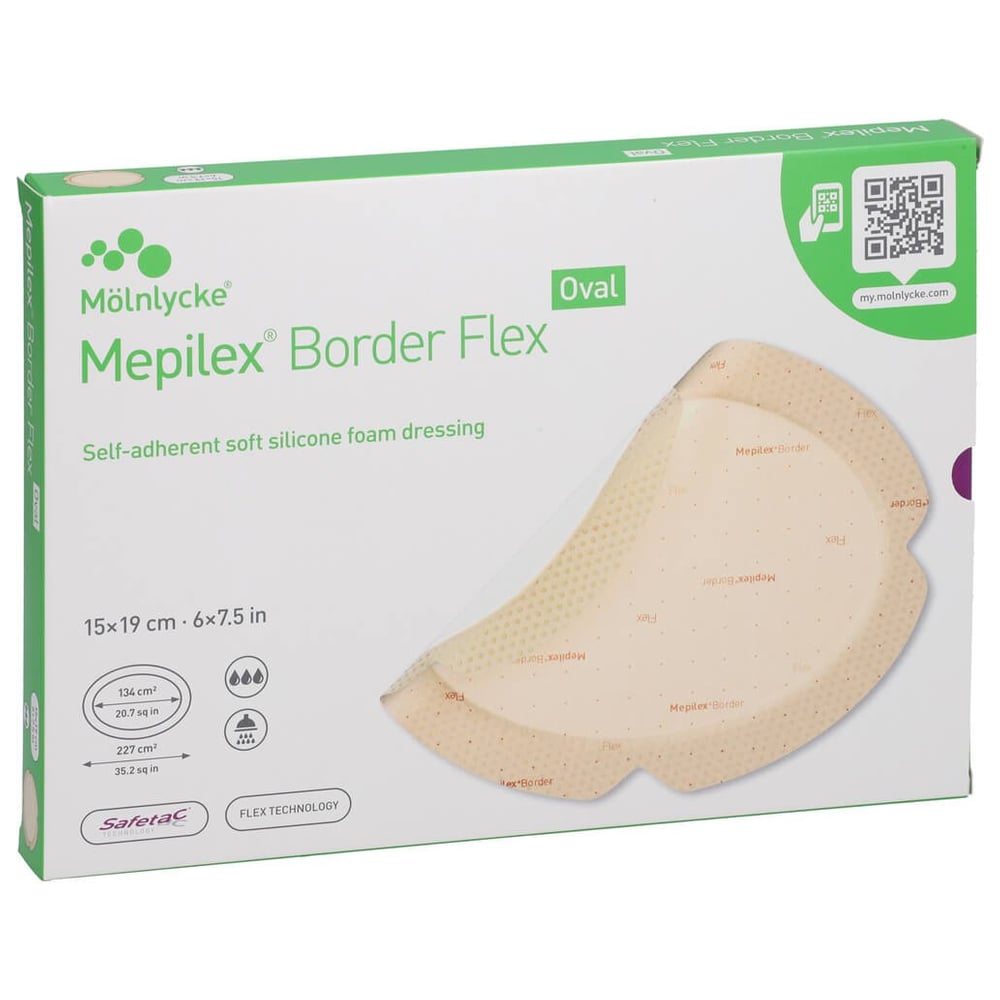 Mepilex Border Flex Schaumverb.haft.15x19 cm oval Crosp Medical