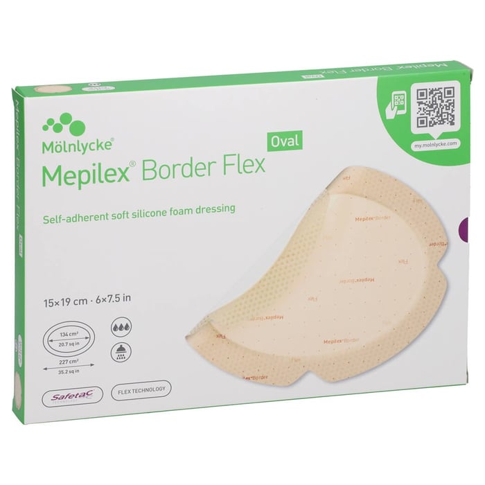 Mepilex Border Flex Schaumverb.haft.15x19 cm oval