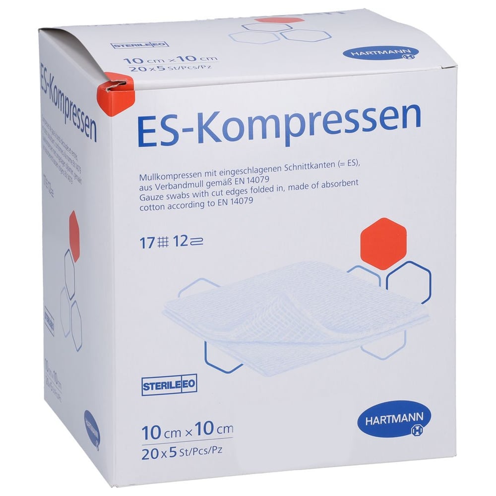 Es-kompressen steril 10x10 cm 12fach Großpackung