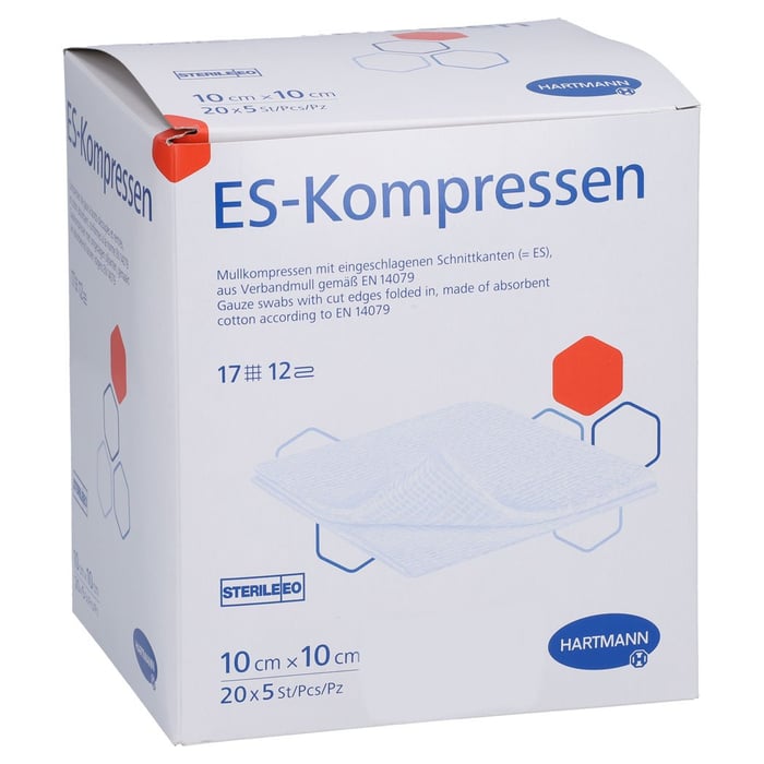 Es-kompressen steril 10x10 cm 12fach Großpackung