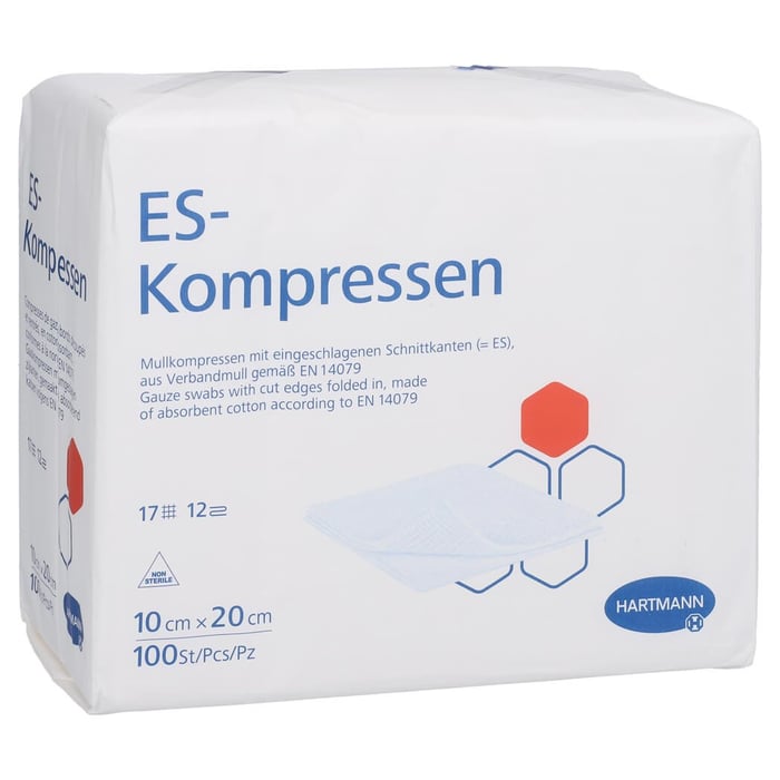 Es-kompressen unsteril 10x20 cm 12fach