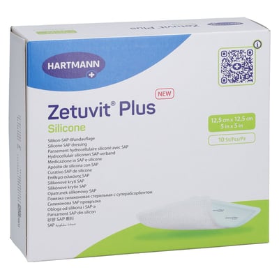 ZETUVIT Plus Silicone steril 12,5x12,5 cm Avitamed