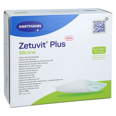 ZETUVIT Plus Silicone steril 8x8 cm Avitamed