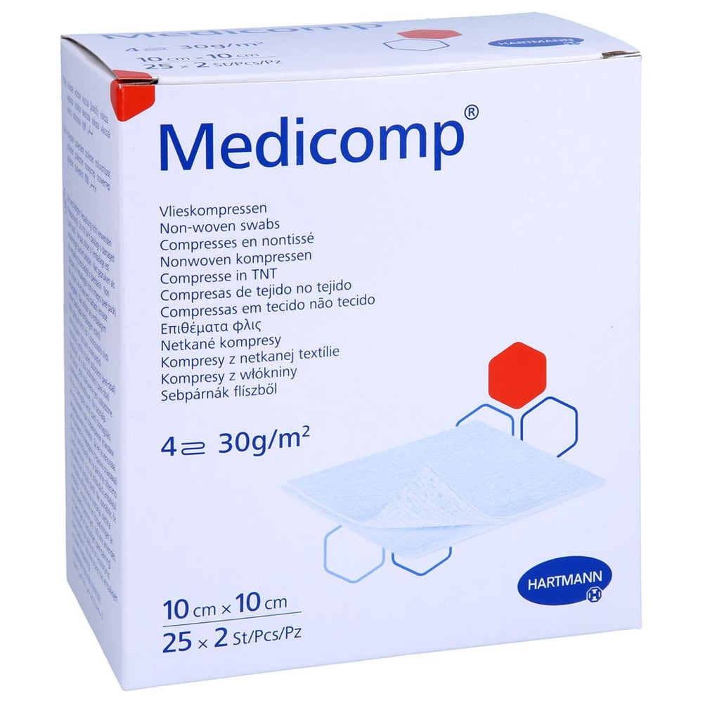 Medicomp Vlieskomp.steril 10x10 cm 4lagig