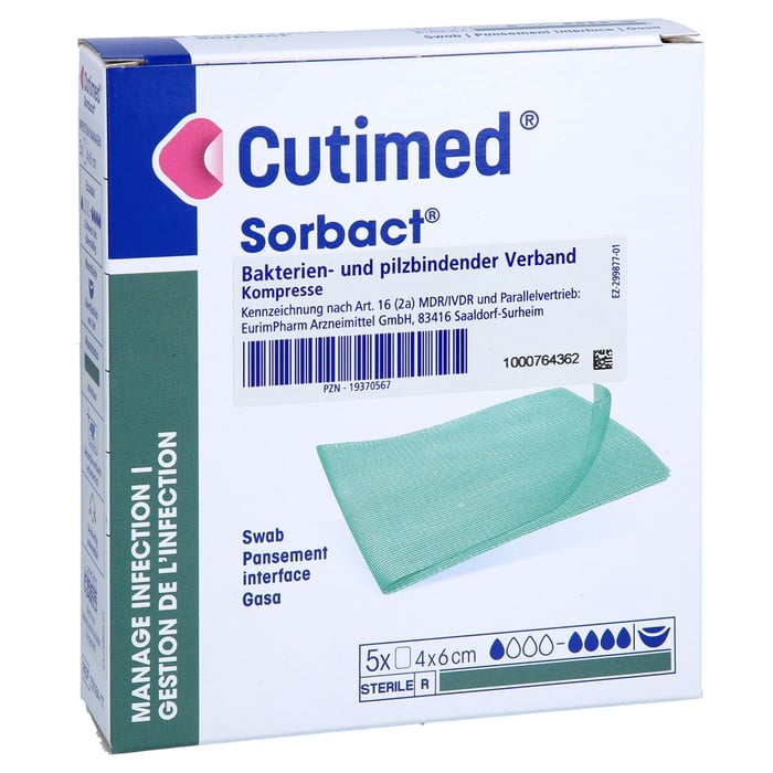 CUTIMED Sorbact Kompressen 4x6 cm