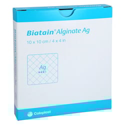 Biatain Alginate Ag Kompressen 10x10 cm mit Silber Avitamed