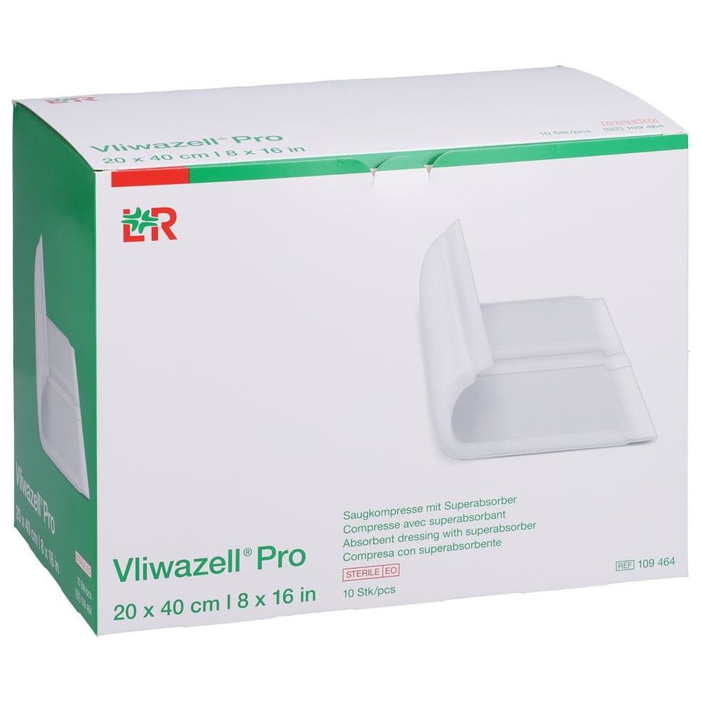 Vliwazell Pro Superabsorb.Kompr.steril 20X40 cm