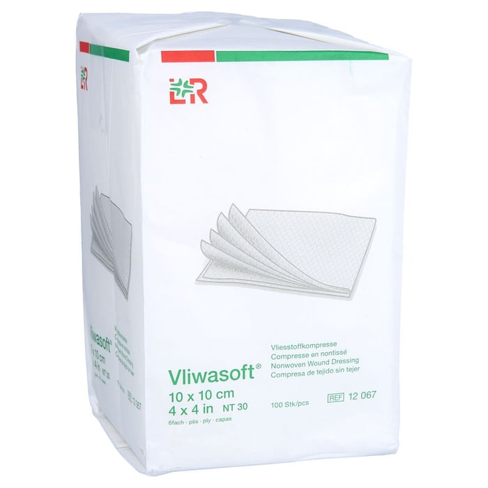 Vliwasoft Vlieskompressen unsteril 10x10 cm 6l.
