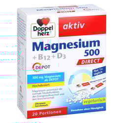DOPPELHERZ Magnesium 500+B12+D3 Depot DIRECT Pell.