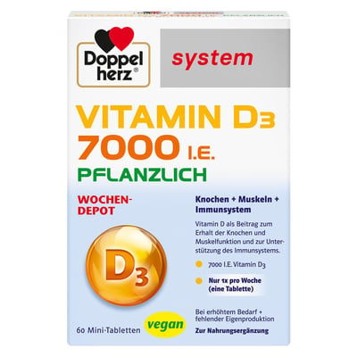 Doppelherz Vitamin D3 7000 I.E. pflanzlich sys.TAB