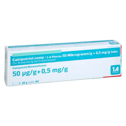 Calcipotriol comp-1A Pharma 50 Mikrogramm/g + 0,5 mg/g