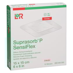SUPRASORB P SensiFlex border 15x15cm