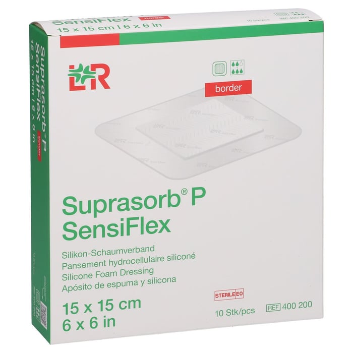 SUPRASORB P SensiFlex border 15x15cm