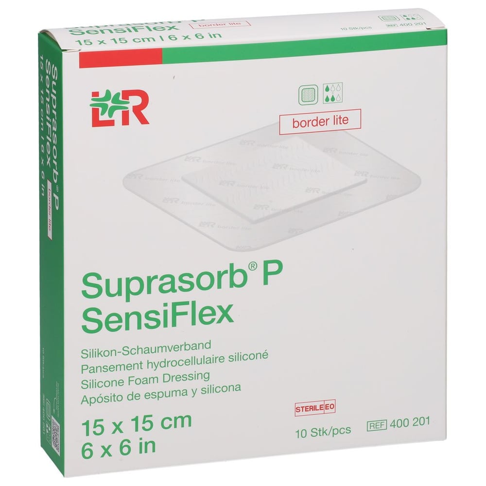 SUPRASORB P SensiFlex border lite 15x15cm