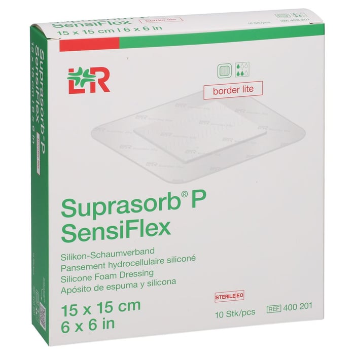 SUPRASORB P SensiFlex border lite 15x15cm