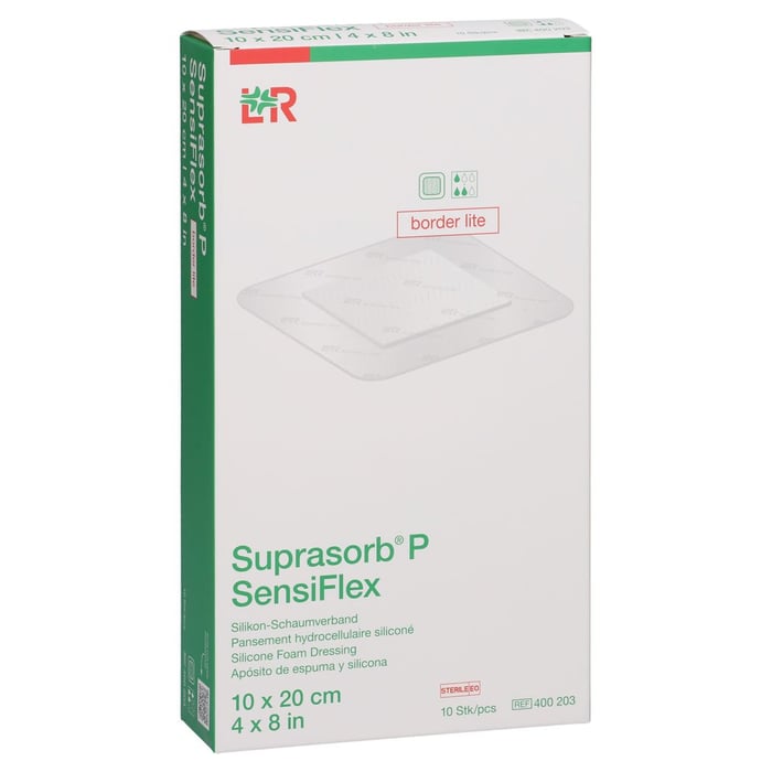 SUPRASORB P SensiFlex border lite 10x20cm