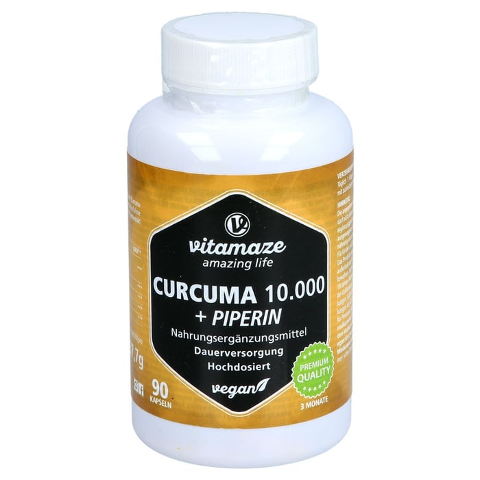 CURCUMA 10.000+Piperin hochdosiert vegan Kapseln