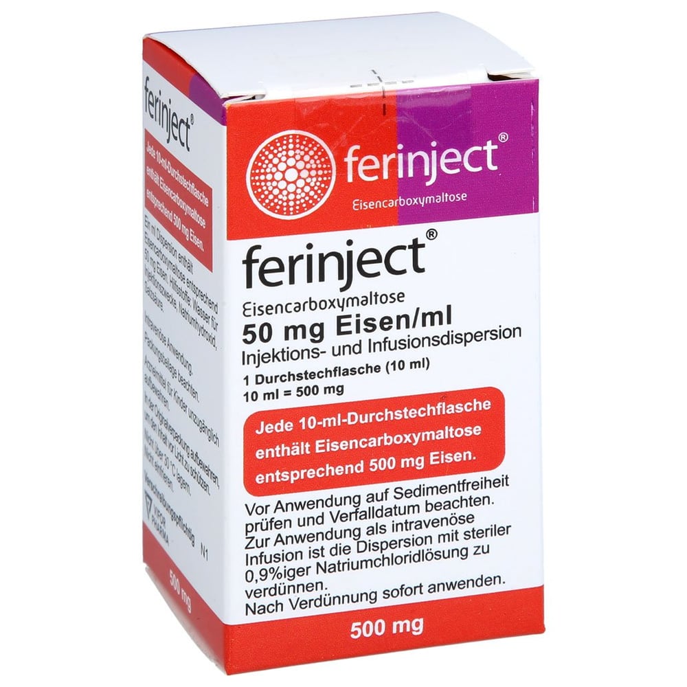 FERINJECT 50 mg Eisen/ml Inj.-/Inf.-Dispers.500mg
