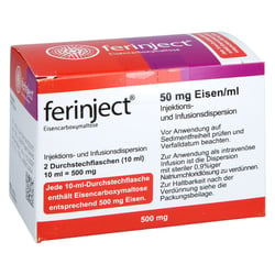 FERINJECT 50 mg Eisen/ml Inj.-/Inf.-Dispers.500mg