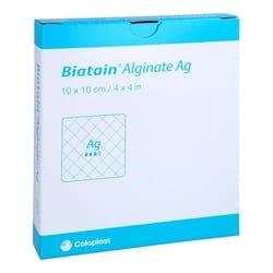 BIATAIN Alginate Ag Kompressen 10x10 cm mit Silber