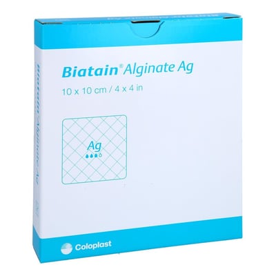 BIATAIN Alginate Ag Kompressen 10x10 cm mit Silber Produktbild 1