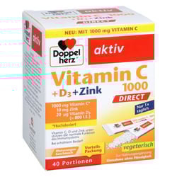 DOPPELHERZ Vitamin C 1000+D3+Zink DIRECT Pellets