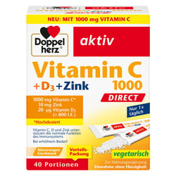 DOPPELHERZ Vitamin C 1000+D3+Zink DIRECT Pellets