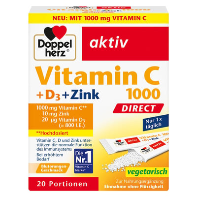 Doppelherz Vitamin C 1000+D3+Zink DIRECT Pellets