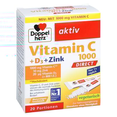 Doppelherz Vitamin C 1000+D3+Zink DIRECT Pellets