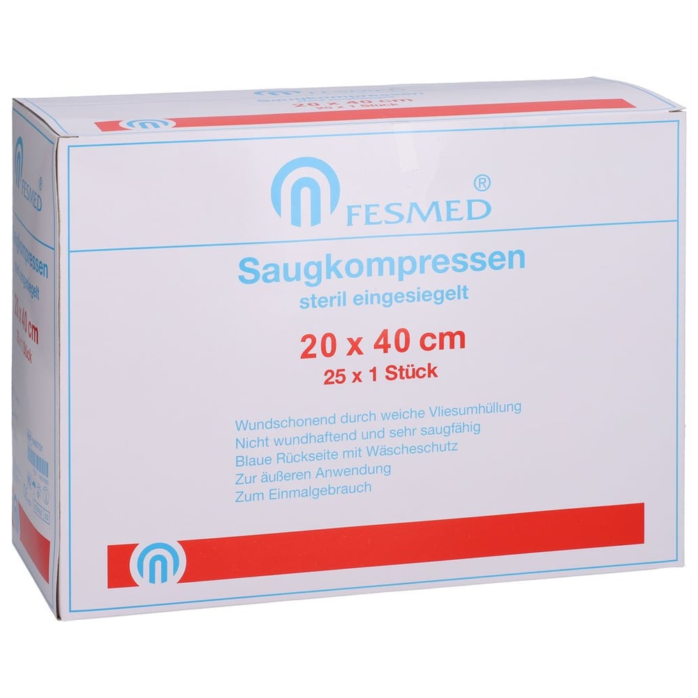 SAUGKOMPRESSEN steril FESMED 20x40 cm