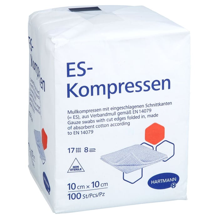 ES-KOMPRESSEN unsteril 10x10 cm 8fach
