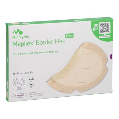 MEPILEX Border Flex Schaumverb.haft.15x19 cm oval Produktbild 1