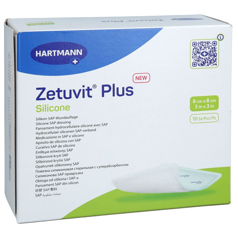 ZETUVIT Plus Silicone steril 8x8 cm ToRa Pharma