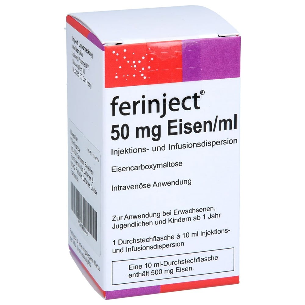 FERINJECT 50 mg Eisen/ml Inj.-/Inf.-Dispers.500mg