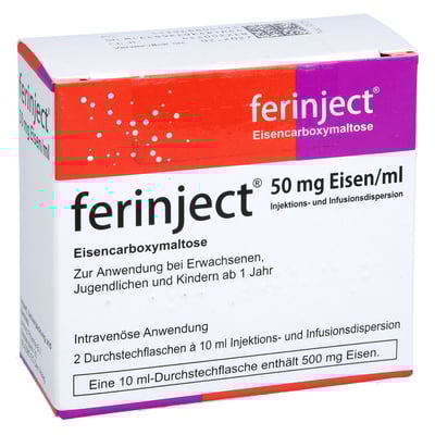 FERINJECT 50 mg Eisen/ml Inj.-/Inf.-Dispers.500mg