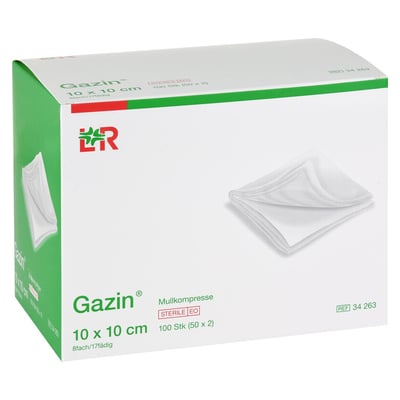 Gazin Mullkompresse 10x10 cm steril 8fach Kohlpharma Produktbild 1