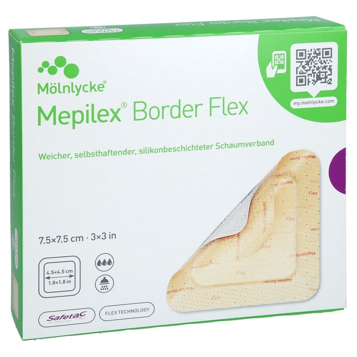 MEPILEX Border Flex Schaumverb.haft.7,5x7,5 cm
