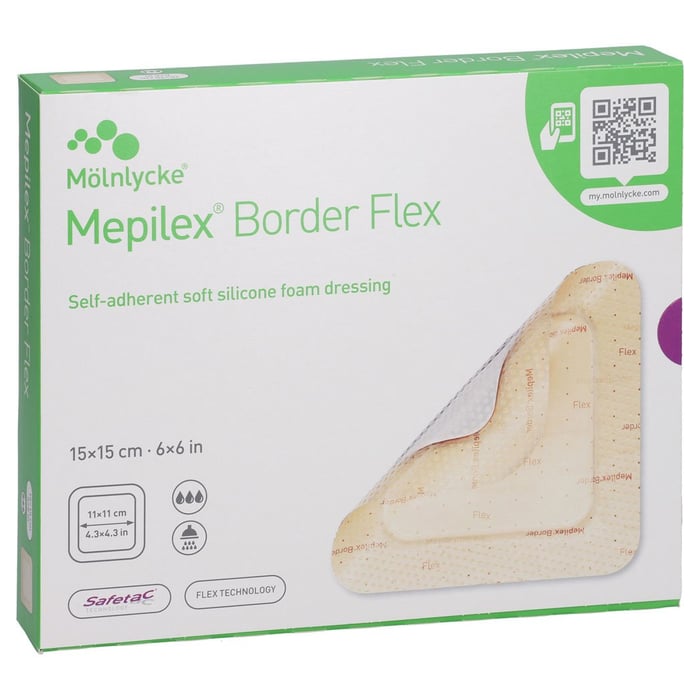 MEPILEX Border Flex Schaumverb.haft.15x15 cm