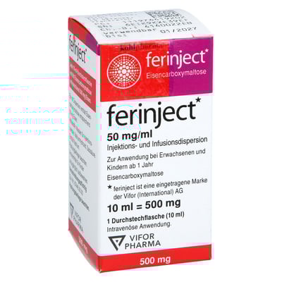 FERINJECT 50 mg Eisen/ml Inj.-/Inf.-Dispers.500mg