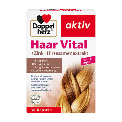 DOPPELHERZ Haar Vital+Zink+Hirse Kapseln