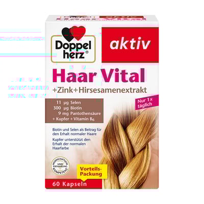 DOPPELHERZ Haar Vital+Zink+Hirse Kapseln