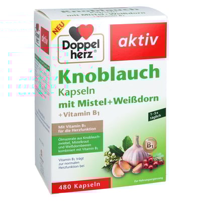 DOPPELHERZ Knobl.Kap.m.Mistel+Weißdorn+Vitamin B1
