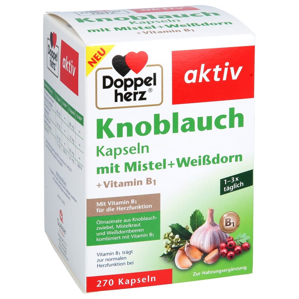 DOPPELHERZ Knobl.Kap.m.Mistel+Weißdorn+Vitamin B1