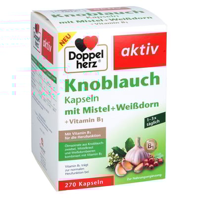 DOPPELHERZ Knobl.Kap.m.Mistel+Weißdorn+Vitamin B1