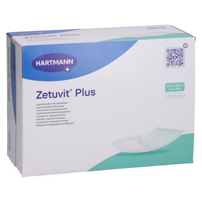ZETUVIT Plus extrastarke Saugkompr.steril 15x20 cm